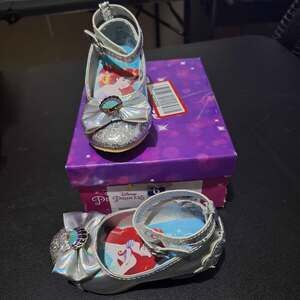 Disney Little Mermaid sz 6 Toddler Princess Ballet heel Shoes silver girl heels